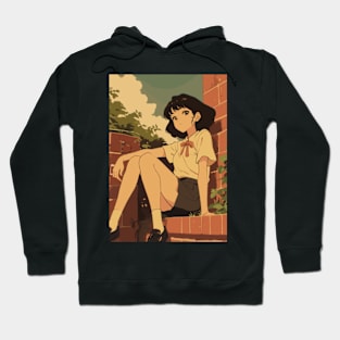 Retro 90s Anime Girl Hoodie